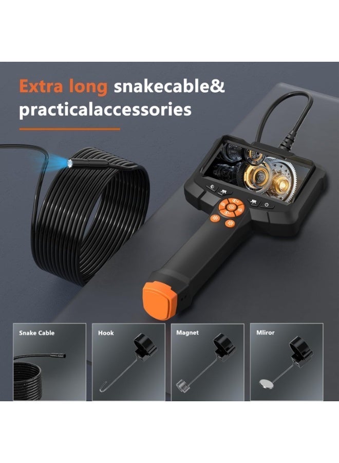 Lecran Endoscope Camera with Light, IP67 Waterproof 1080P HD Borescope with 8 Adjustable Lights, 4.3" Endoscope with 16.4ft Semi-Rigid Snake Camera - Image 3