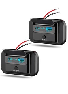 Excefore USB Outlet, Dual PD3.0 Type-C & Quick Charge QC3.0 USB-A Port Panel Wall Mount, Car USB Socket Charger Adapter, for RVs, Marine, Motorcycles, Trucks, and Golf Carts (2 Pcs)  - Image 1