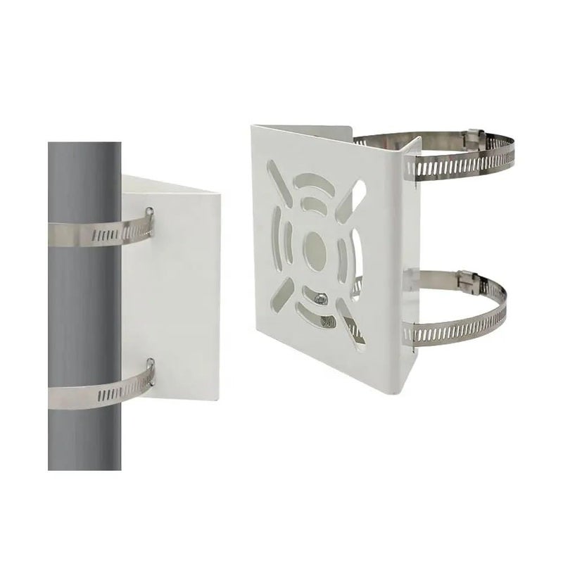 MAXXION Pole Mount Camera clamp Bracket with 2 Nos. 100 MM SS Loops, for CCTV Security Camera Indoor Outdoor Universal Compatible, White - Image 5