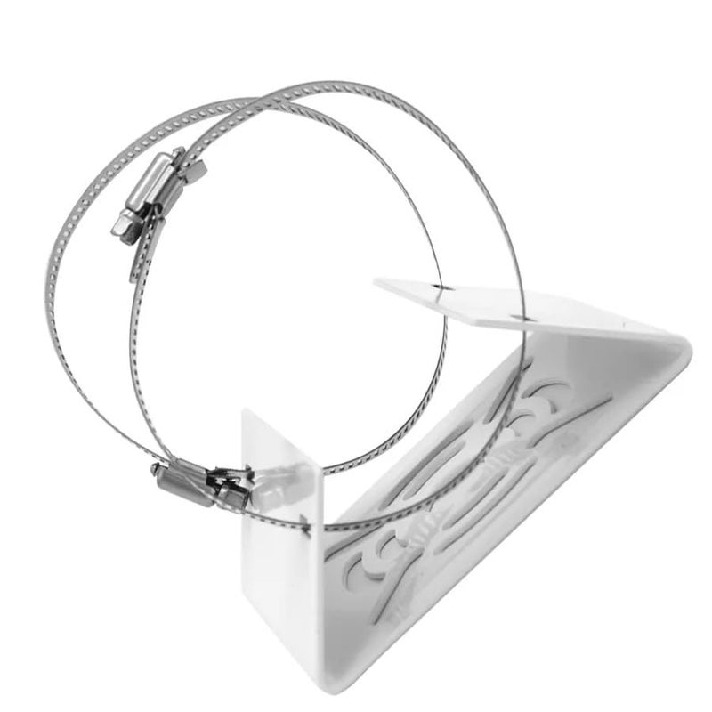 MAXXION Pole Mount Camera clamp Bracket with 2 Nos. 100 MM SS Loops, for CCTV Security Camera Indoor Outdoor Universal Compatible, White - Image 3