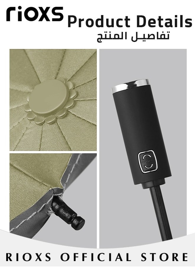 RIOXS - Compact Travel Umbrella with Automatic Open/Close Handle and UV Protection, Automatic Umbrella with Strong Windproof Waterproof Ability and Durability, High Cost-effective Portable Umbrella, Convenient to Carry - Image 1