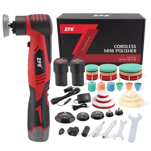 ZFE Mini Oribtal Polisher Variable Speed Car Polisher 12V Car Detailing Machine Rechargeable Batteries Polisher for Car Detailing Polishing Cleaning - Image 1