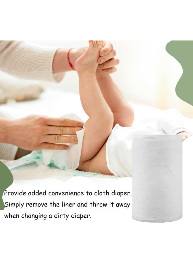 ألفا بيبي Diaper Liners 4 Rolls for Baby Cloth Diaper 11.8 x 7.1 Inch Disposable Natural Soft Compostable Fragrance Free and Chlorine Free 400 Sheets - Image 3