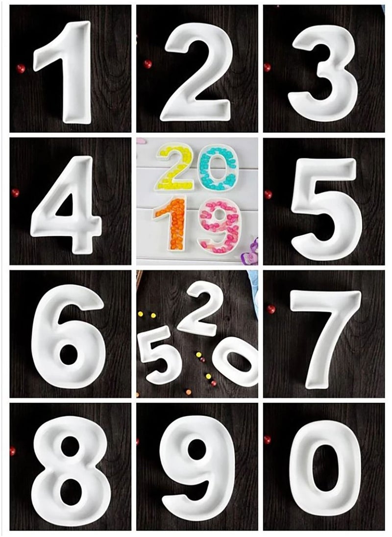 Generic White Decorative Ceramic Number 4 Dish  - Image 2
