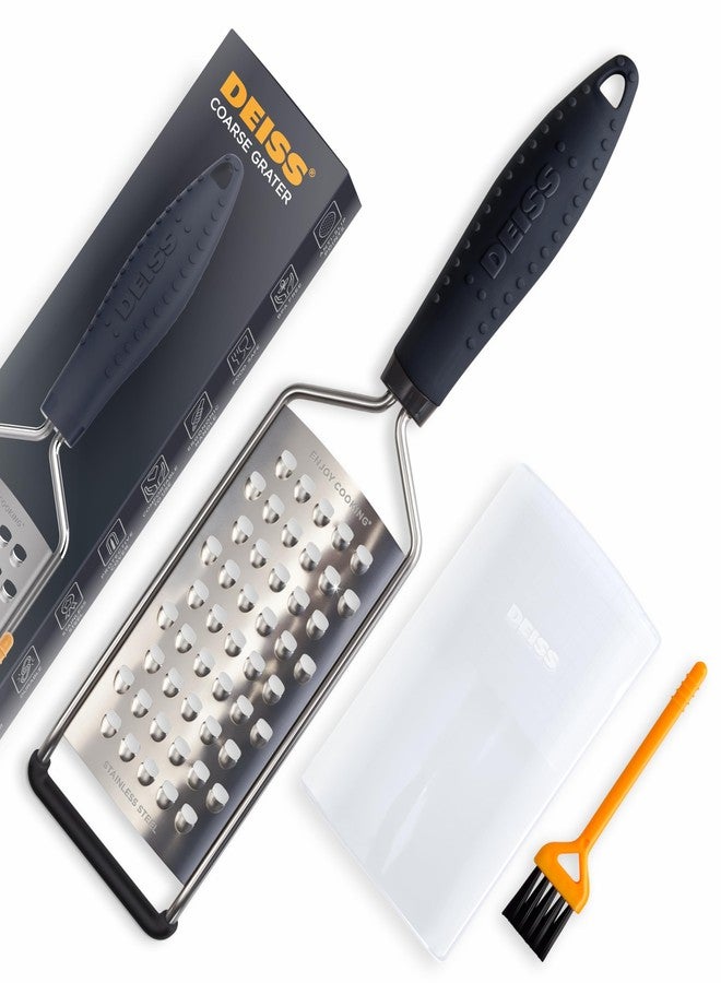 Deiss PRO Coarse Grater & Hand Held Cheese Grater - Sharp Stainless Steel Blades, Non-Slip Handle, Small Cheese Grater for Kitchen, Shredder, Dishwasher Safe - Image 1