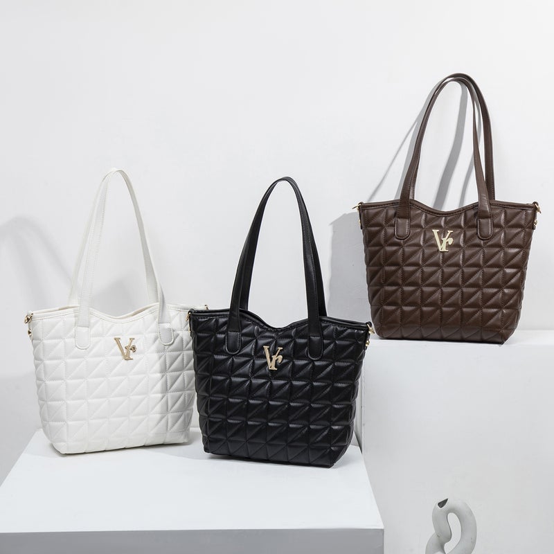 Women's PU Quilted Tote Bag - Image 1