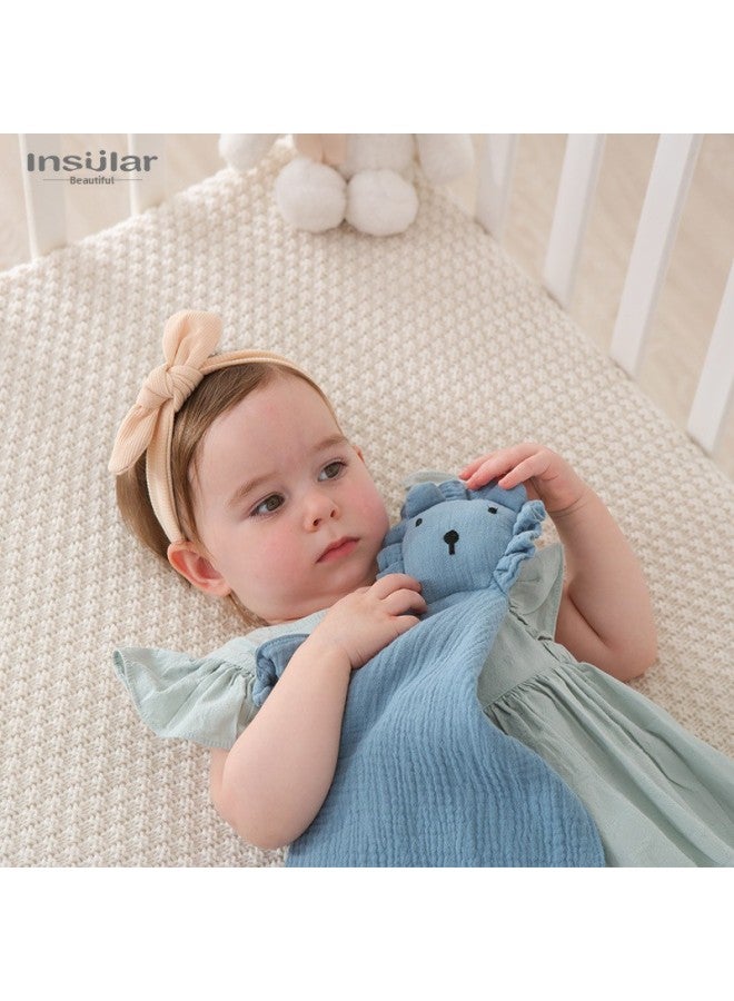 Baby Gauze Anover Soothing Doll Pure Cotton Baby Sleeping Doll Lion Soothing Handkerchief Soothing Toy-Color:Dark Blue - Image 3