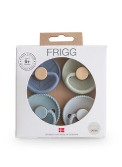 FRIGG Round Latex Baby Pacifier 6-18M 4-Pack Skyline Serenity - Size 2  - Image 1