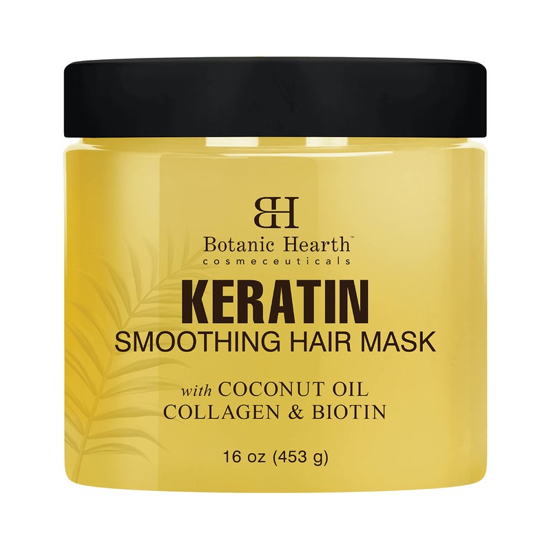 Botanic Hearth Keratin Hair Mask | Biotin, Collagen & Coconut Oil | for Dry Damaged Treated Hair | Restore, Repair, Smoothing, Conditioning & Strengthen All Hair Types | for Men & Women | 16 Oz - Image 1