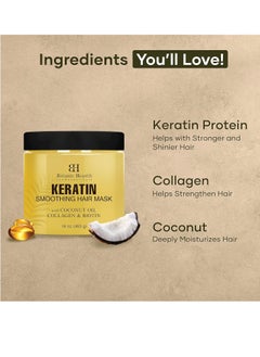 Botanic Hearth Botanic Hearth Keratin Hair Mask - Biotin, Collagen & Coconut Oil - for Dry Damaged Treated Hair - Restore, Repair, Smoothing, Conditioning & Strengthen All Hair Types - for Men & Women - 16 oz  - Image 4