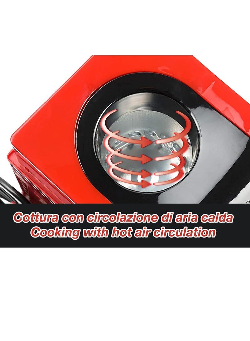 Gulf Trend Red/Gold Popcorn Machine – Retro Popcorn Maker with Durable Acrylonitrile Butadiene Styrene (ABS) Construction - Image 4