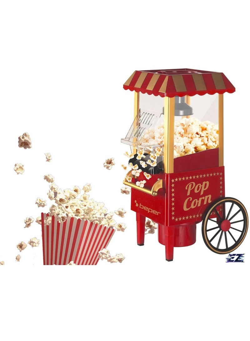 Gulf Trend Red/Gold Popcorn Machine – Retro Popcorn Maker with Durable Acrylonitrile Butadiene Styrene (ABS) Construction - Image 1