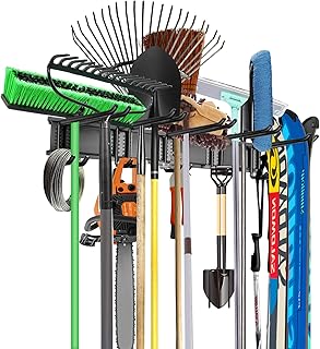 WALMANN Tool Organizer Wall Mount, Ski Wall Rack Garage Storage Rack Garden Tool Storage Organization System Steel Gear - Image 1