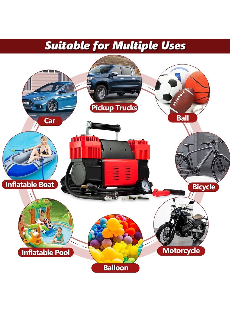 ROCA Portable Air Compressor with Carry Bag – 12V/150psi/90A 300lpm for 26ft coil hose with gauge WM102-15C - Image 5