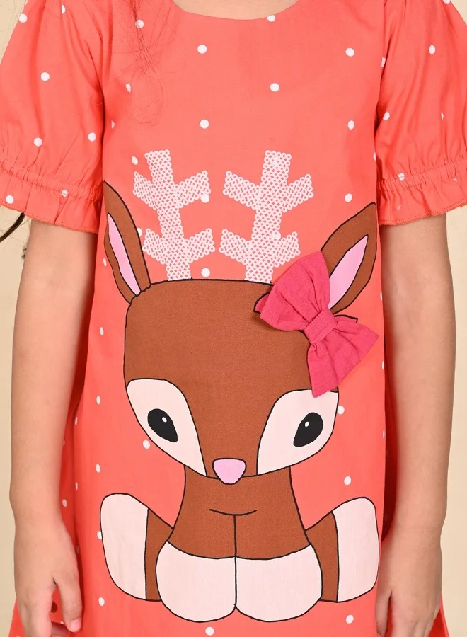 LILPICKS Reindeer Print Dress