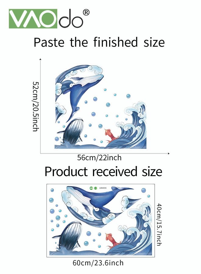 فاو دو مطبوعة الجدار ملصق موجة الجدار الديكور ملصق الديكور المنزلي للماء المواد البلاستيكية مناسبة ل السلس الجدار الزجاج و بلاط السيراميك - Image 4
