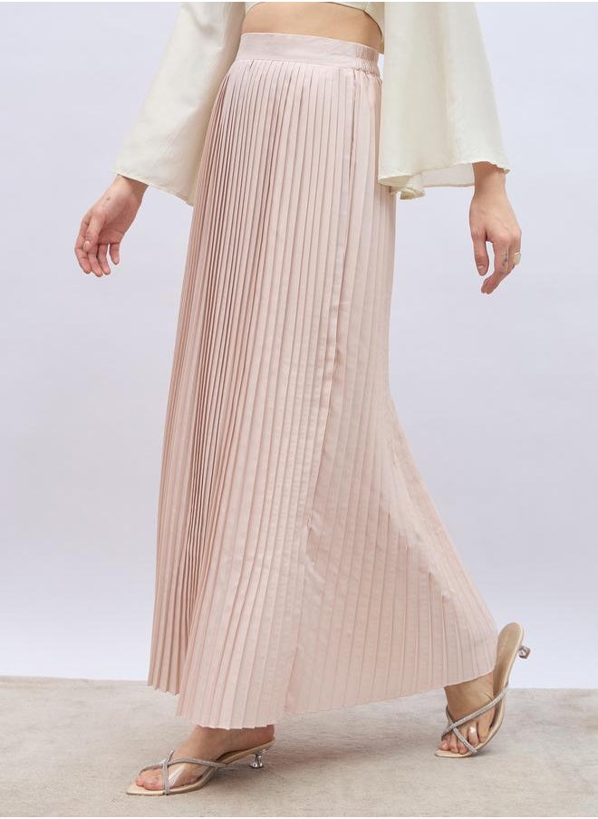 Styli Styli Pleated Flared Maxi Skirt  - Image 3