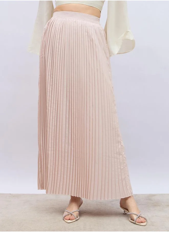 ستايلي Styli Pleated Flared Maxi Skirt