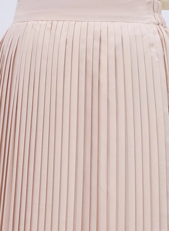 Styli Styli Pleated Flared Maxi Skirt