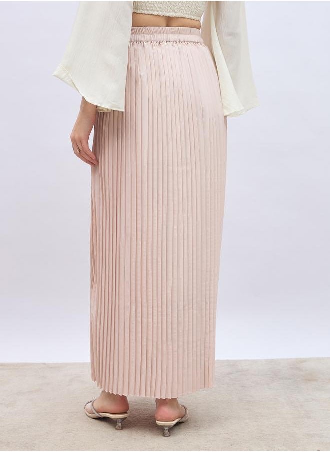 Styli Styli Pleated Flared Maxi Skirt  - Image 5