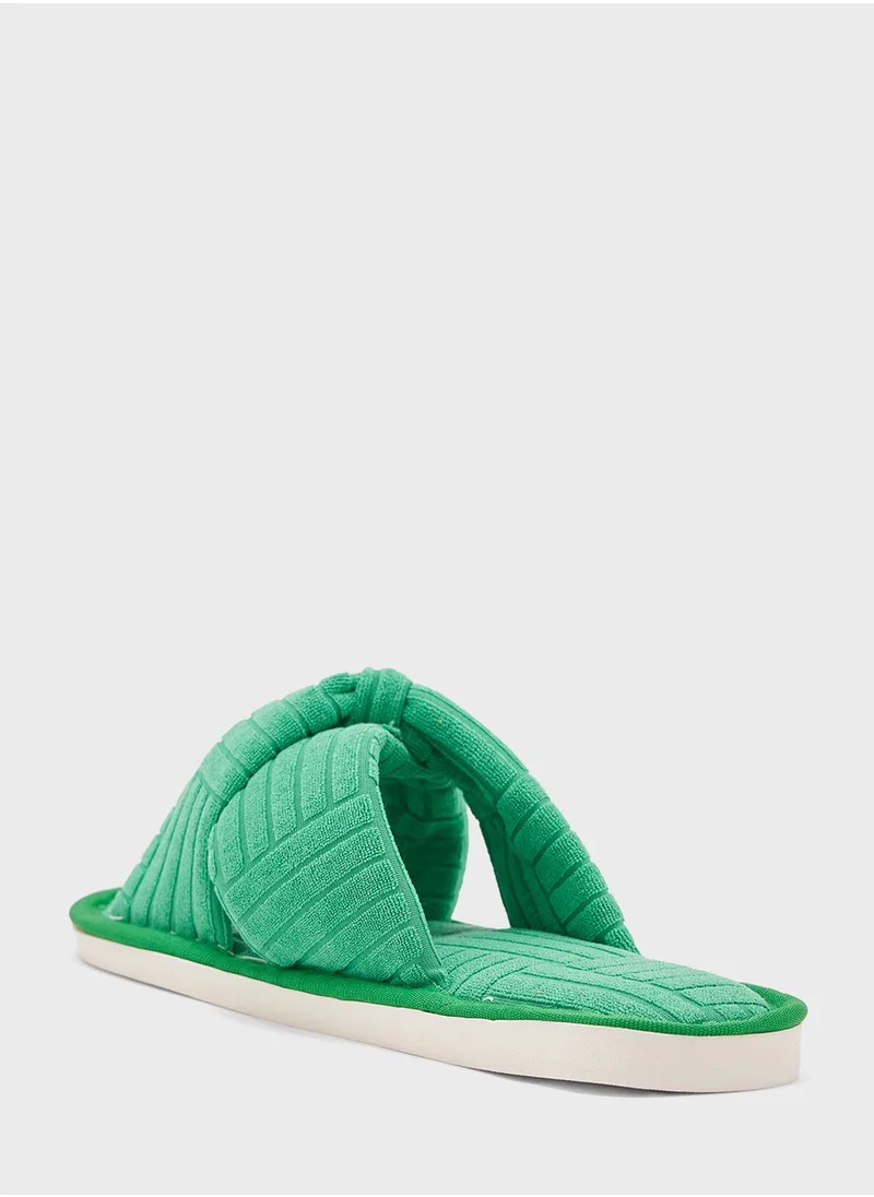 جينجر Bow Detail Bedroom  Slippers