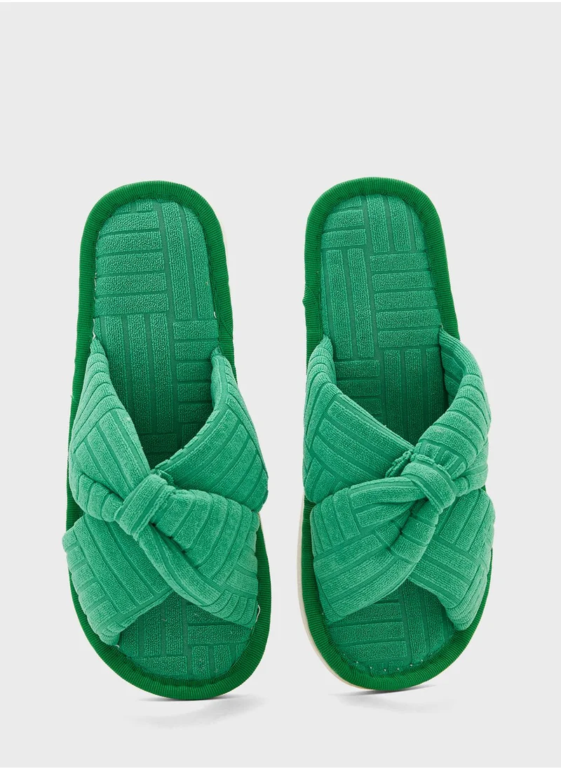جينجر Bow Detail Bedroom  Slippers