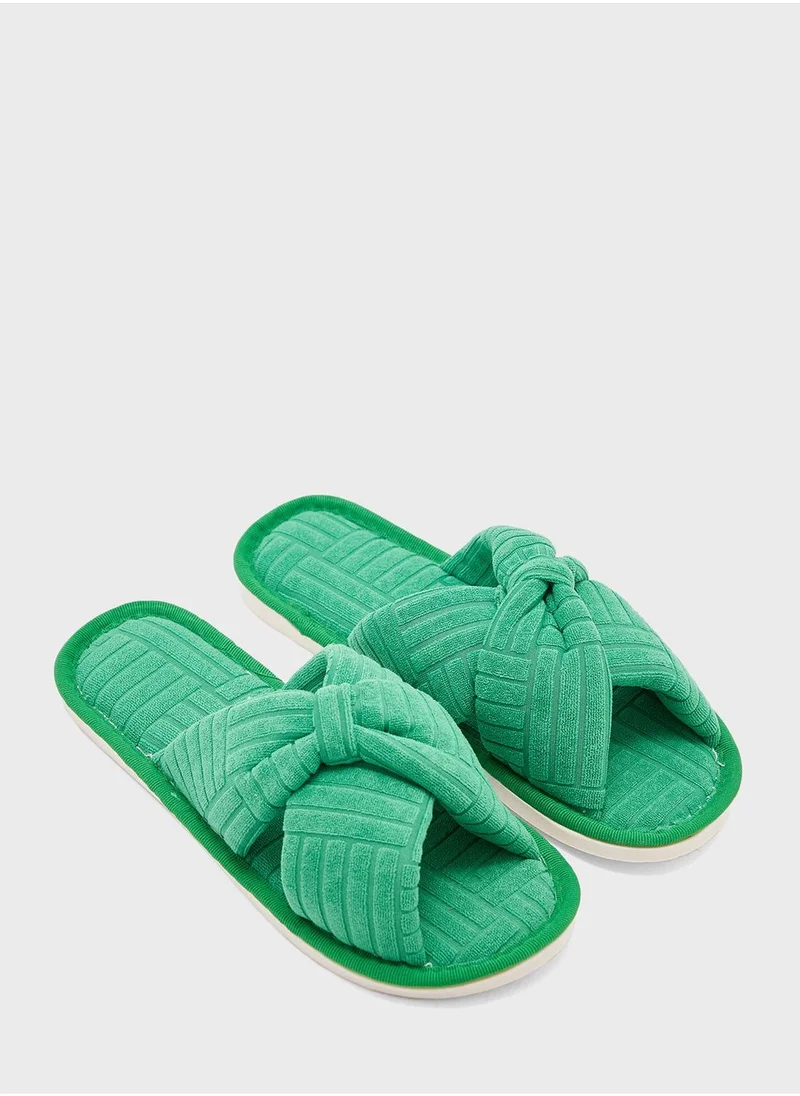 جينجر Bow Detail Bedroom  Slippers