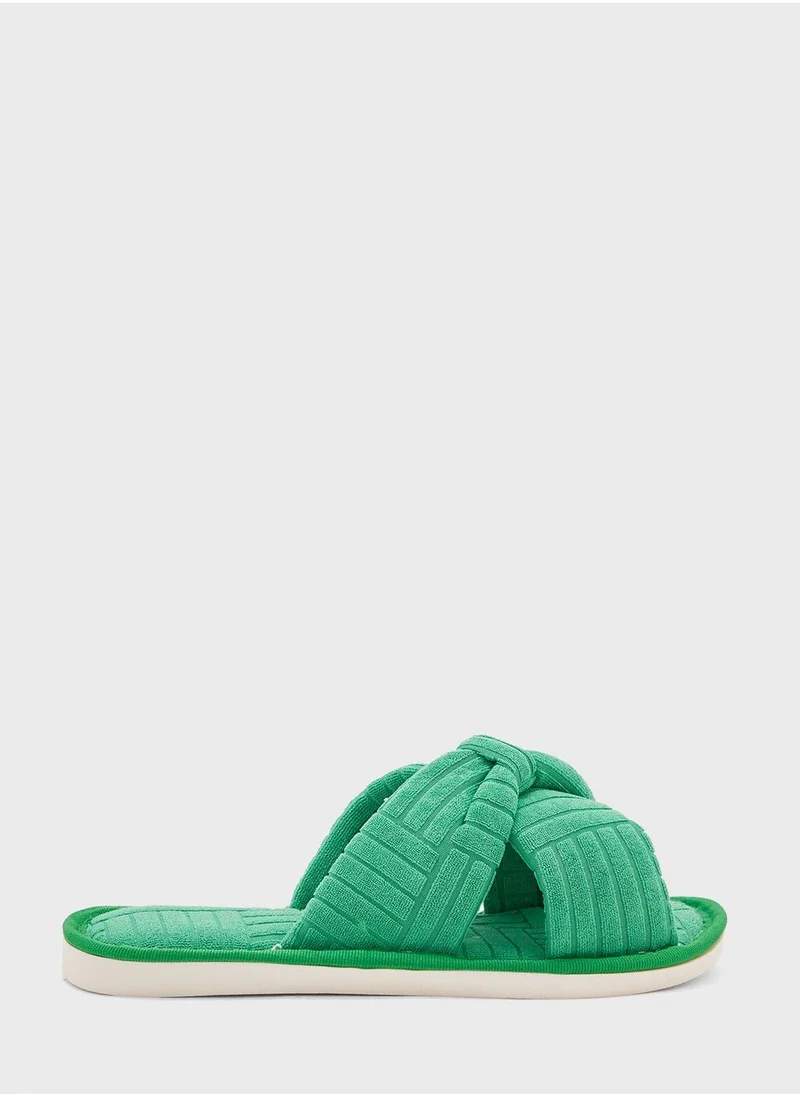 جينجر Bow Detail Bedroom  Slippers