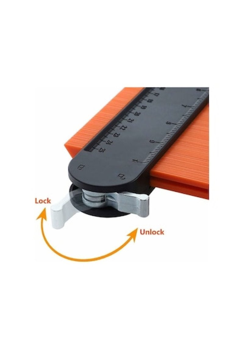 Contour Gauge 5In & 10In Orange Aluminum Lock Widened Durable Design - Multifunctional Irregular Measuring Tool for Versatile Profiling Needs - Image 4