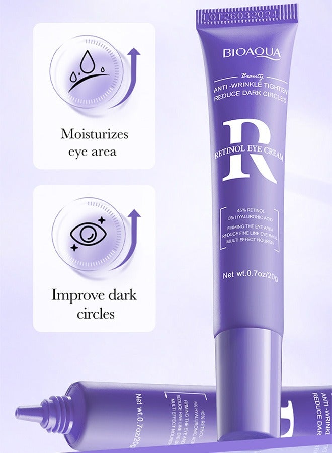 BIOAOUA Retinol Firming Eye Cream, Hydrating Under Eye Care Daily Wrinkle Cream, for Dark Circles Treatments Reduce Under Eye Bags Smooth Wrinkles - Image 4