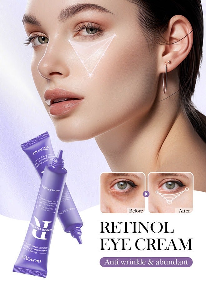 BIOAOUA Retinol Firming Eye Cream, Hydrating Under Eye Care Daily Wrinkle Cream, for Dark Circles Treatments Reduce Under Eye Bags Smooth Wrinkles - Image 2