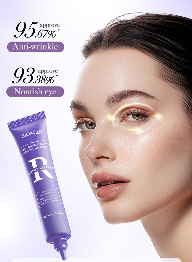 BIOAOUA Retinol Firming Eye Cream, Hydrating Under Eye Care Daily Wrinkle Cream, for Dark Circles Treatments Reduce Under Eye Bags Smooth Wrinkles - Image 5