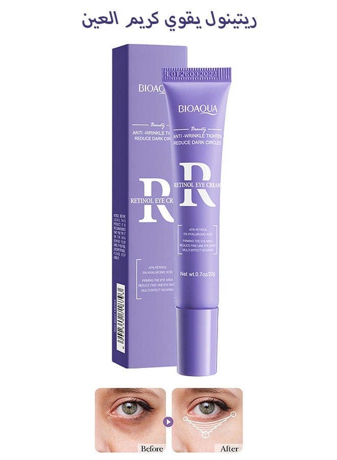 BIOAOUA Retinol Firming Eye Cream, Hydrating Under Eye Care Daily Wrinkle Cream, for Dark Circles Treatments Reduce Under Eye Bags Smooth Wrinkles - Image 1