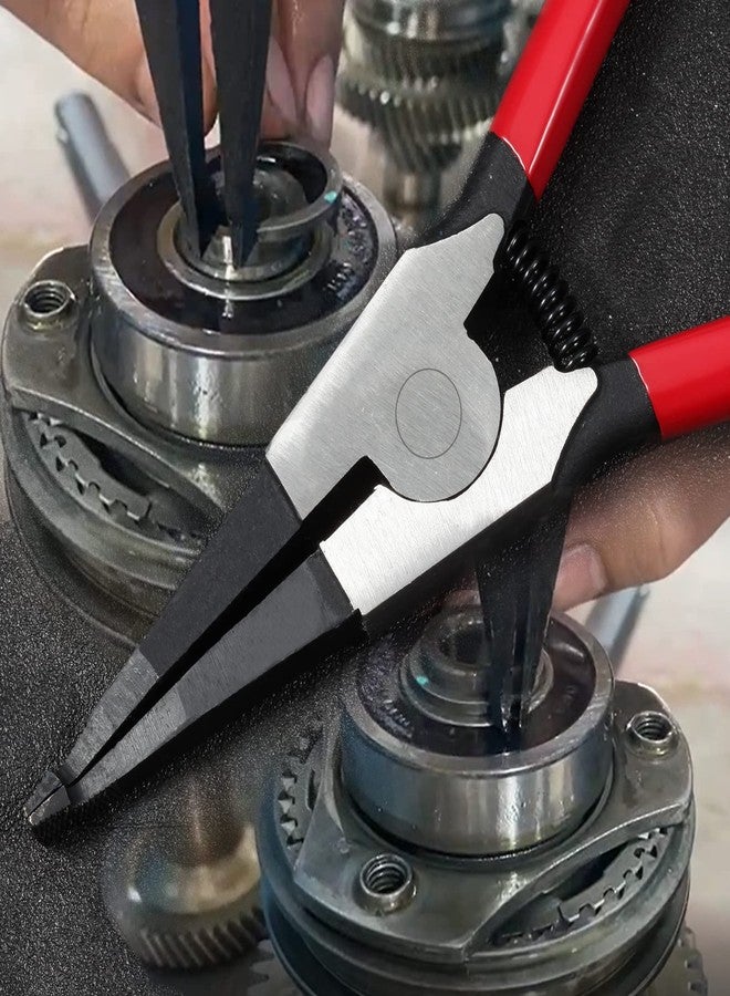 LEONTOOL 2 PCS Heavy Duty Lock Ring Pliers Set Flat Snap Ring Plier Special Circlip Pliers Reverse Retaining Ring Plier for Transmission Transfer Cases Ring Opening - Image 3