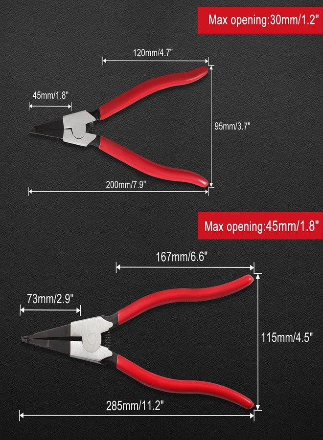 LEONTOOL 2 PCS Heavy Duty Lock Ring Pliers Set Flat Snap Ring Plier Special Circlip Pliers Reverse Retaining Ring Plier for Transmission Transfer Cases Ring Opening - Image 5