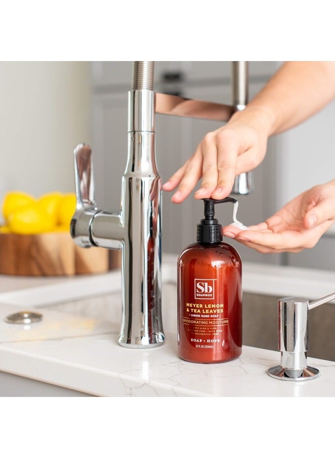 Soapbox Liquid Hand Soap, Meyer Lemon & Tea Leaves - Gentle, Moisturizing Hand Cleanser, Vegan, Cruelty Free Hand Soap for Bathroom and Kitchen, 12oz Pump Bottles (Pack of 3) - Image 3