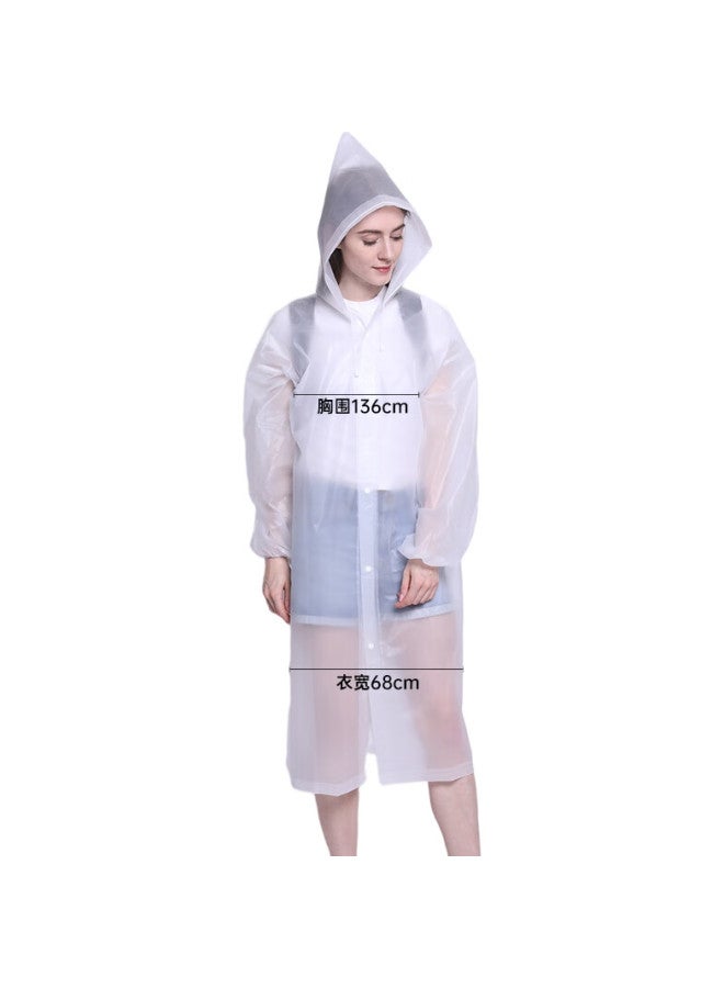 NOLANSEND Disposable Raincoat, Adult Raincoat, Cycling Raincoat For Men And Women, Long Style With Hood, Thickened Rain Poncho, White Three-Piece Set - Image 1