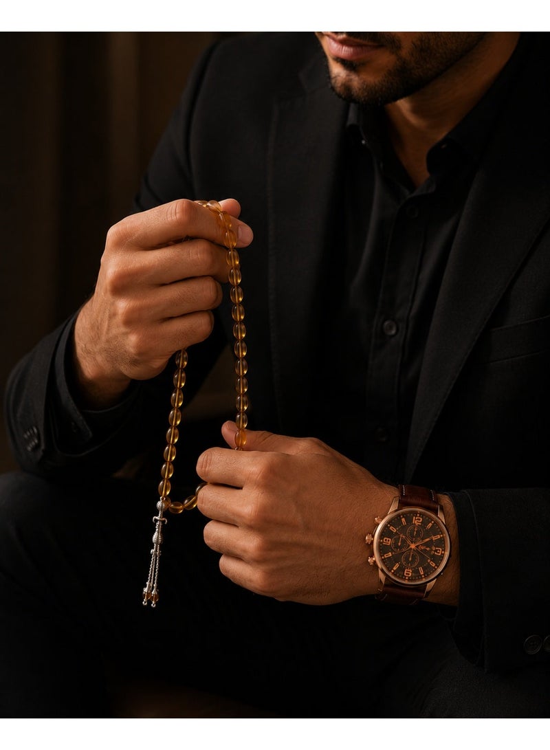 أولودينيز  طقم هدايا رجالي فاخر – ساعة يد أنيقة، مسبحة، أزرار أكمام وقلم داخل علبة هدايا راقية | هدية مثالية للأعياد والمناسبات - Image 2