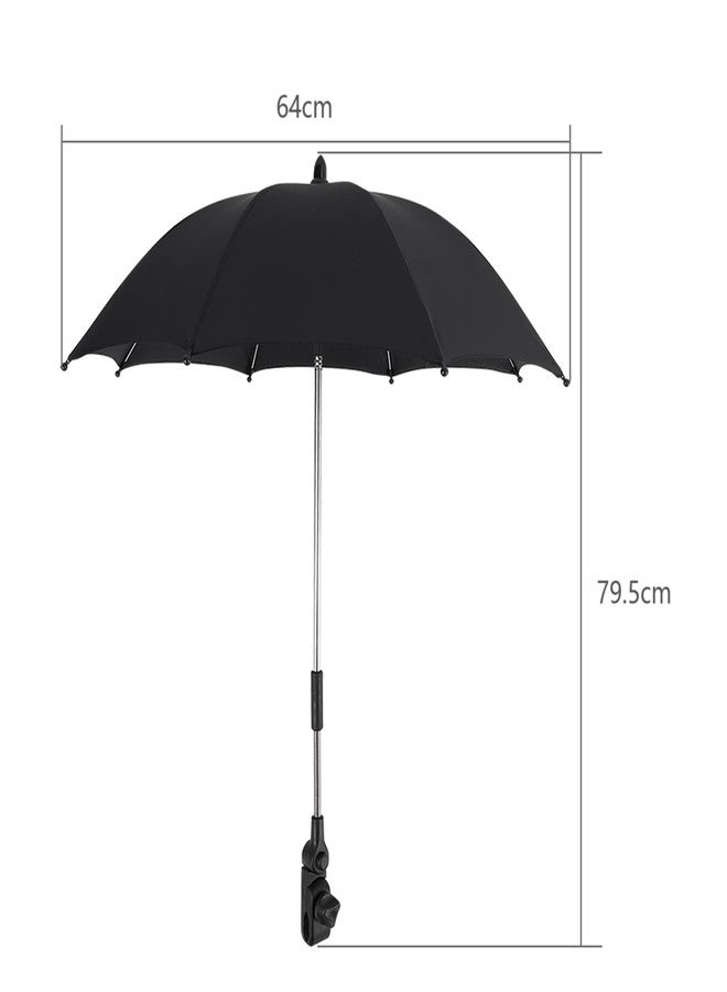 Ejoyous Baby Stroller Umbrella, Adjustable Baby Stroller Parasol with Clamp, Rays Sun Rain Parasol Umbrella for Wheelchair Pushchair Pram Beach Chair Bike - Image 4