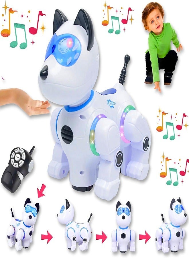 FEIP Intelligent Robot Dog Toy, Strong Structure Interactive Educational Toy Cool Light Music Remote Control Robot Dog Toy Endless Fun for Home Play  - Image 4