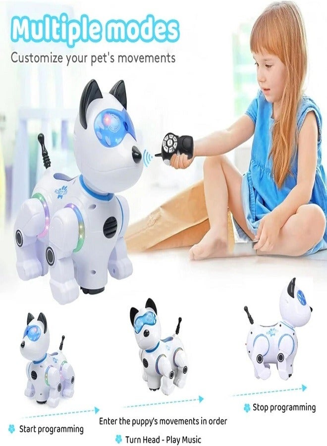 FEIP Intelligent Robot Dog Toy, Strong Structure Interactive Educational Toy Cool Light Music Remote Control Robot Dog Toy Endless Fun for Home Play  - Image 5
