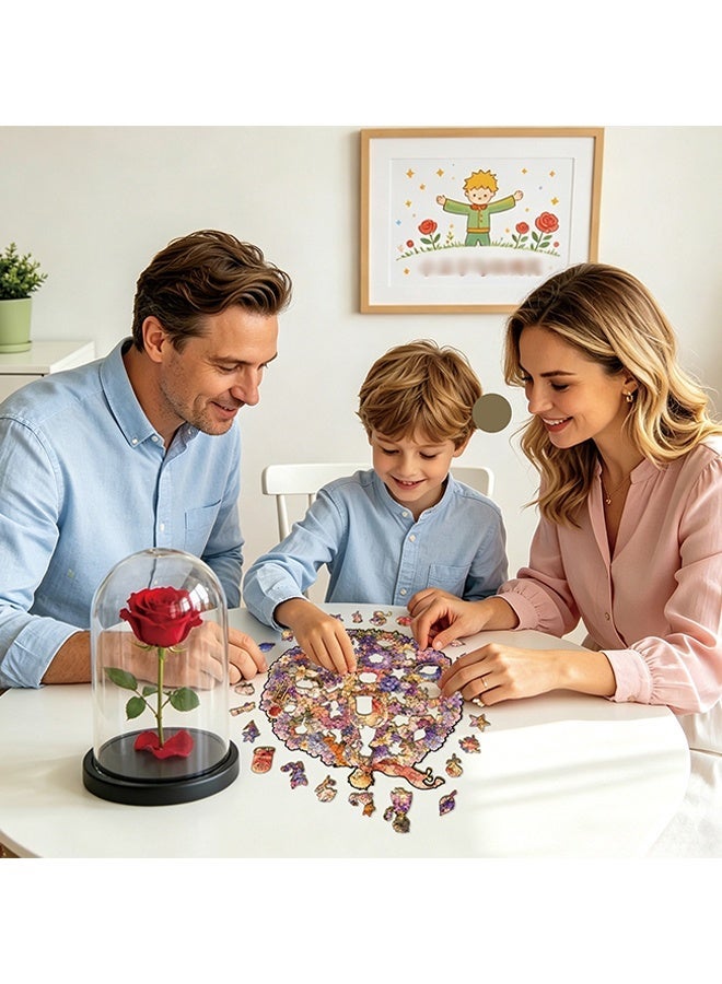 Wffo Wooden Puzzles for Adults - The Little Prince Shaped Game Puzzle - Colorful Wooden Jigsaw - for Party Gathering Learning Preschool Stress Relief Home Family Brain Tester Hobby, Home Decorative Picture - 80 Pieces/8.3*7.3In - Image 5