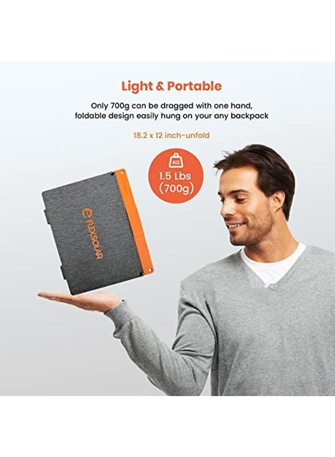 FlexSolar 5V 20W Portable Solar Charger for Camping, IP67 Waterproof Portable Solar Panel with USB A QC3.0 and USB C Output, Compatible with Smartphones, iPad, Power Bank for Outdoor Camping Survival - Image 4