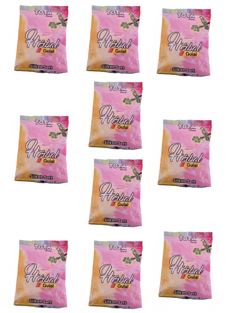 TOTA عبوة من 10 ألوان توتا هولي ولون وردي جولال لحفلة هولي 80 جم لكل منها - Image 1