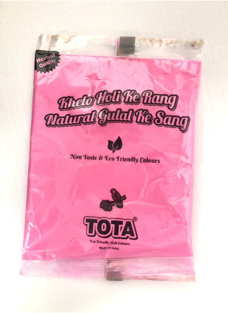 TOTA Pack of 10 Tota Holi colour and Gulal pink colour for Holi party 80 g each  - Image 2