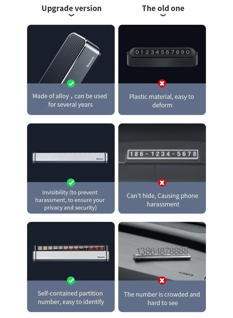 Baseus Baseus Car Temporary Parking Card Luminous Phone Holder Phone Plate Car Styling Accessories - Image 3
