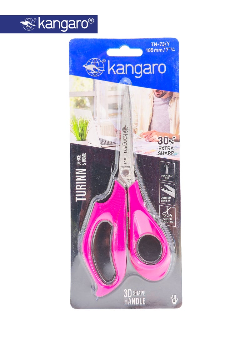 Kangaro Stainless Steel Office Scissors 185mm with 3D Comfort Handle - Image 2