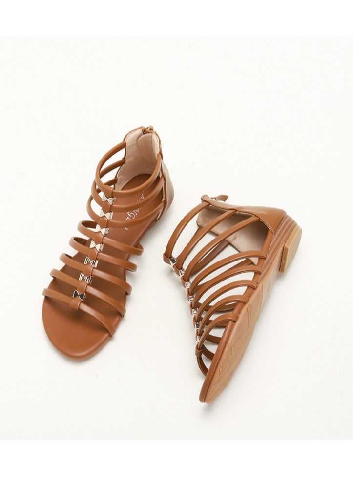 SIKETU Summer new flat bottomed fashionable women's casual versatile Roman sandals - Image 2