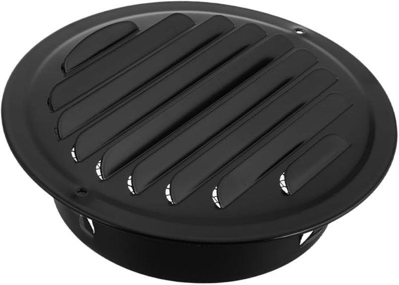 Black Dryer Vent Cover Outside Weather Resistant Flat Head Design - Image 1