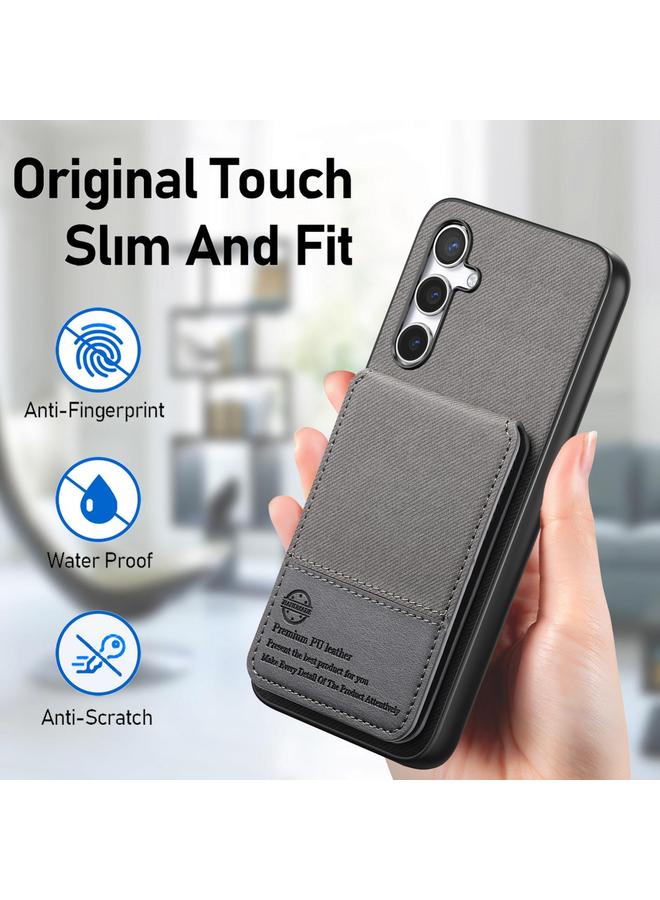 erorex Case For Samsung Galaxy A06 4G Twill Fabric Leather Vertical Flip RFID Card Bag Phone Case - Image 5